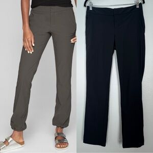 Athleta Wander Trek Tech Softshell Hiking Pants black Straight Leg 8